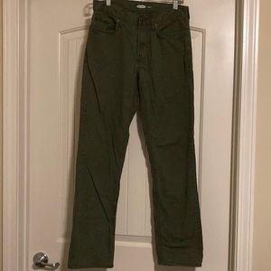 Old Navy dark green twill pants